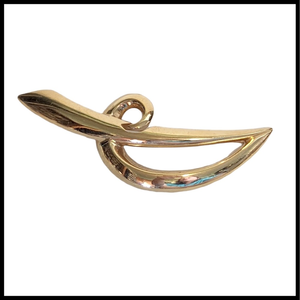 Vintage Pierre Lang Abstract Brooch Gold Tone Large Pin Scarf Jewelry